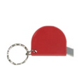 Retractable Knife, Circle, w/Key Tag - 1-3/8" x 1-1/2" - Red